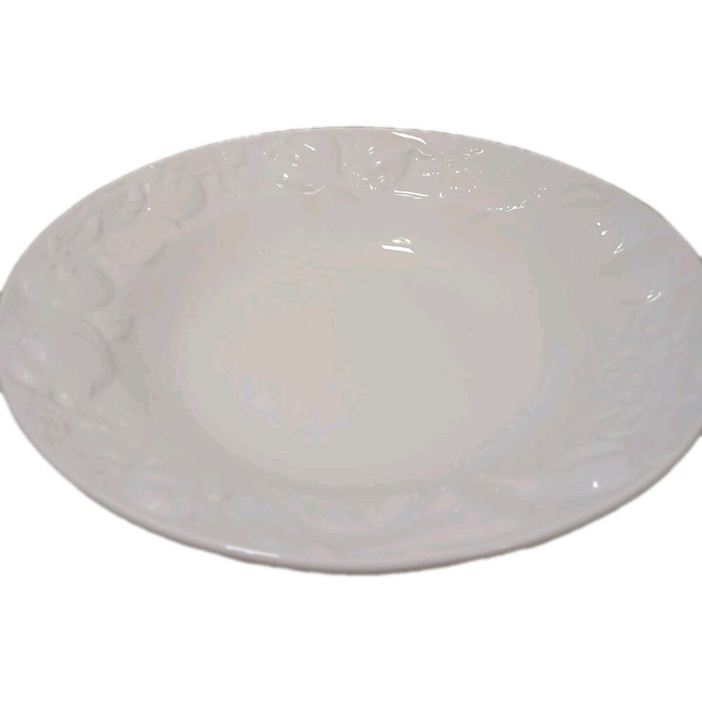 I Patrizi Ceramiche de Tavale White Embosse Dinner Pasta Bowl William Sonoma 10"